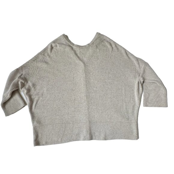 Vetta Womens M V-neck Cardigan Sweater Oversize Beige Natural Button Earthy - Picture 3 of 5